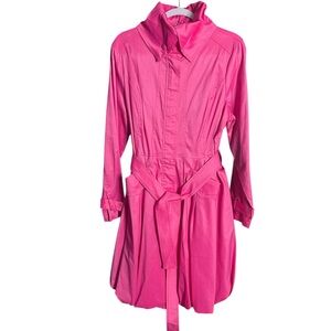 Samuel Dong Hot Pink Trench Coat Dress